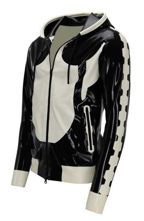 Latex Jacket GAMER Laser Edition black & white